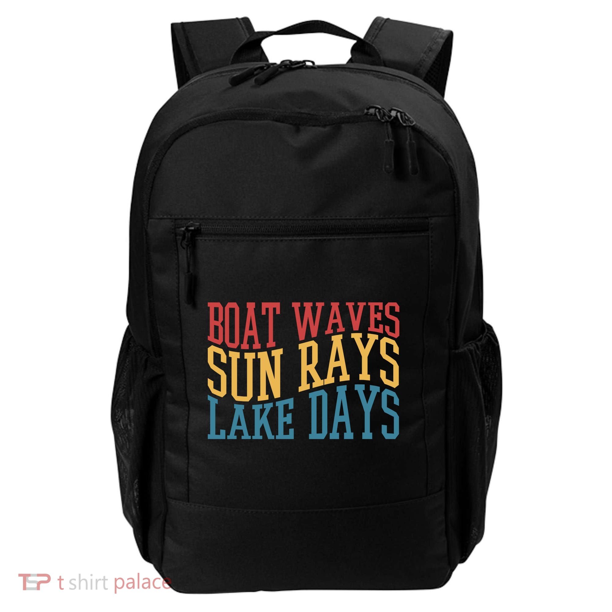 Boat Waves Sun Rays Lake Days Backpack