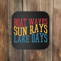 Boat Waves Sun Rays Lake Days Coaster thumb 0