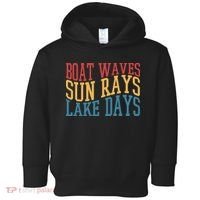 Boat Waves Sun Rays Lake Days Toddler Hoodie thumb 0