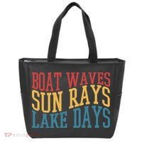 Boat Waves Sun Rays Lake Days Tote Bag thumb 0
