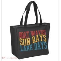 Boat Waves Sun Rays Lake Days Tote Bag thumb 2