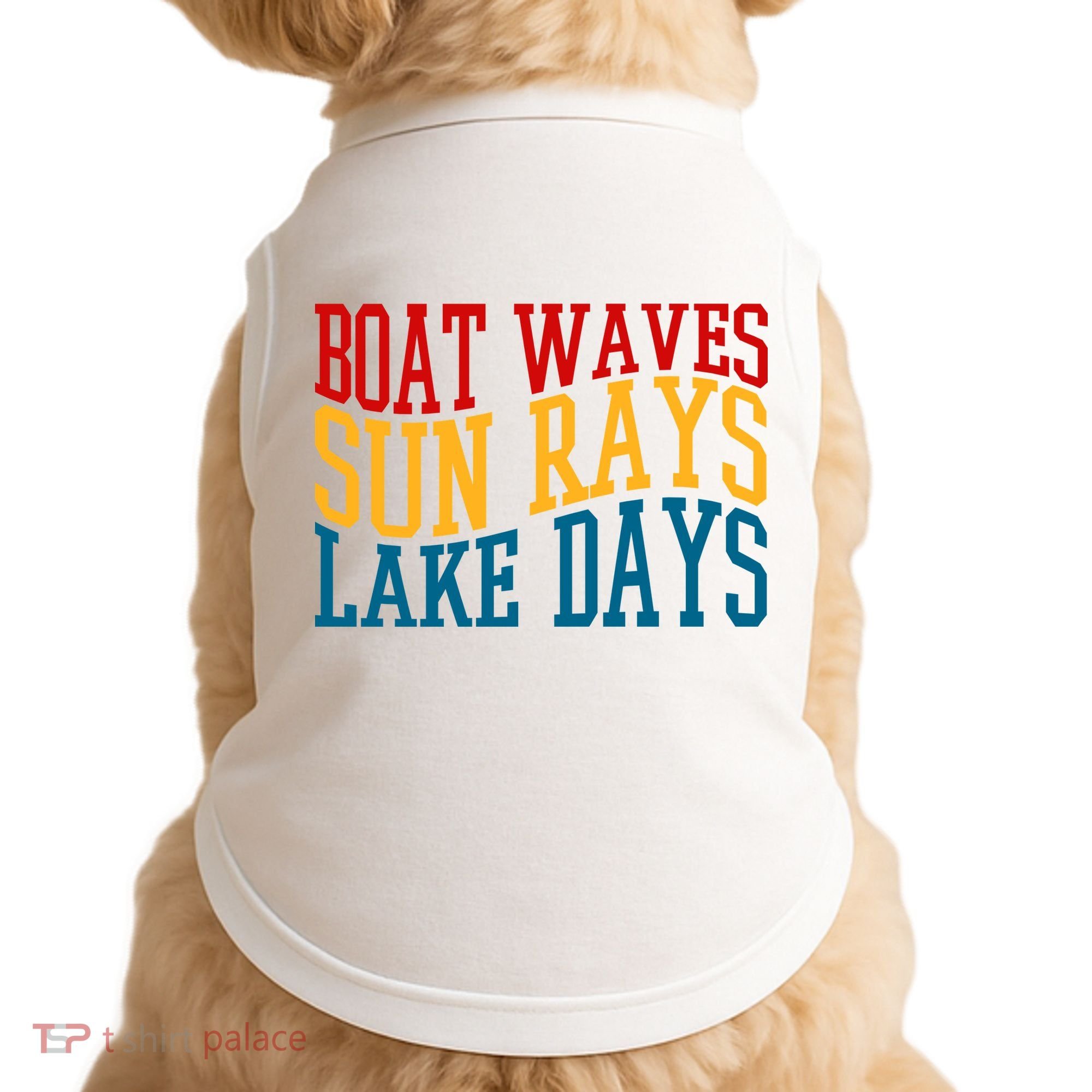 Boat Waves Sun Rays Lake Days Doggie Tank