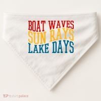 Boat Waves Sun Rays Lake Days USA-Made Doggie Bandana thumb 0