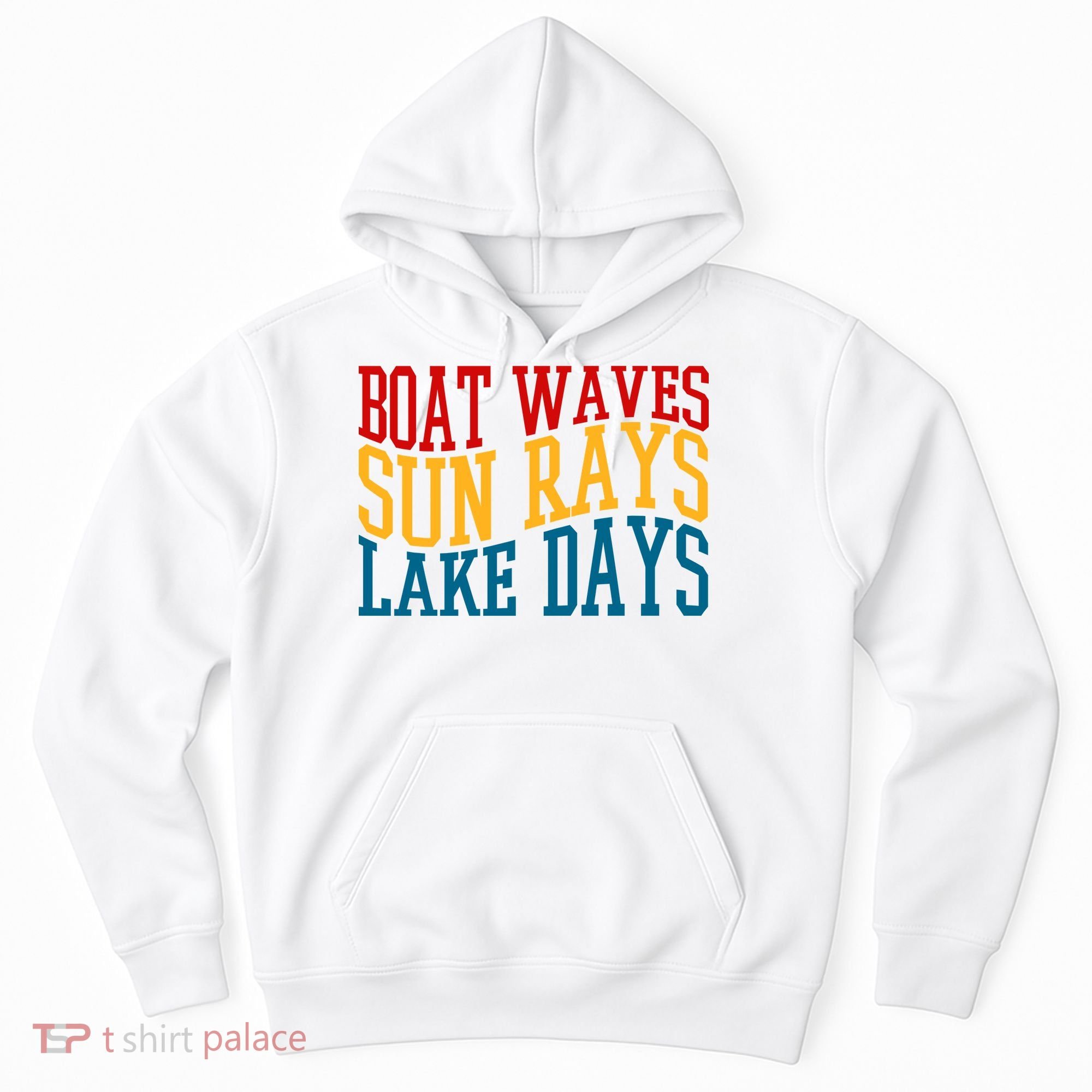 Boat Waves Sun Rays Lake Days Hoodie