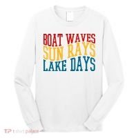 Boat Waves Sun Rays Lake Days Long Sleeve Shirt thumb 0