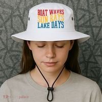 Boat Waves Sun Rays Lake Days Bucket Hat thumb 3