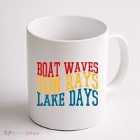 Boat Waves Sun Rays Lake Days Coffee Mug thumb 1