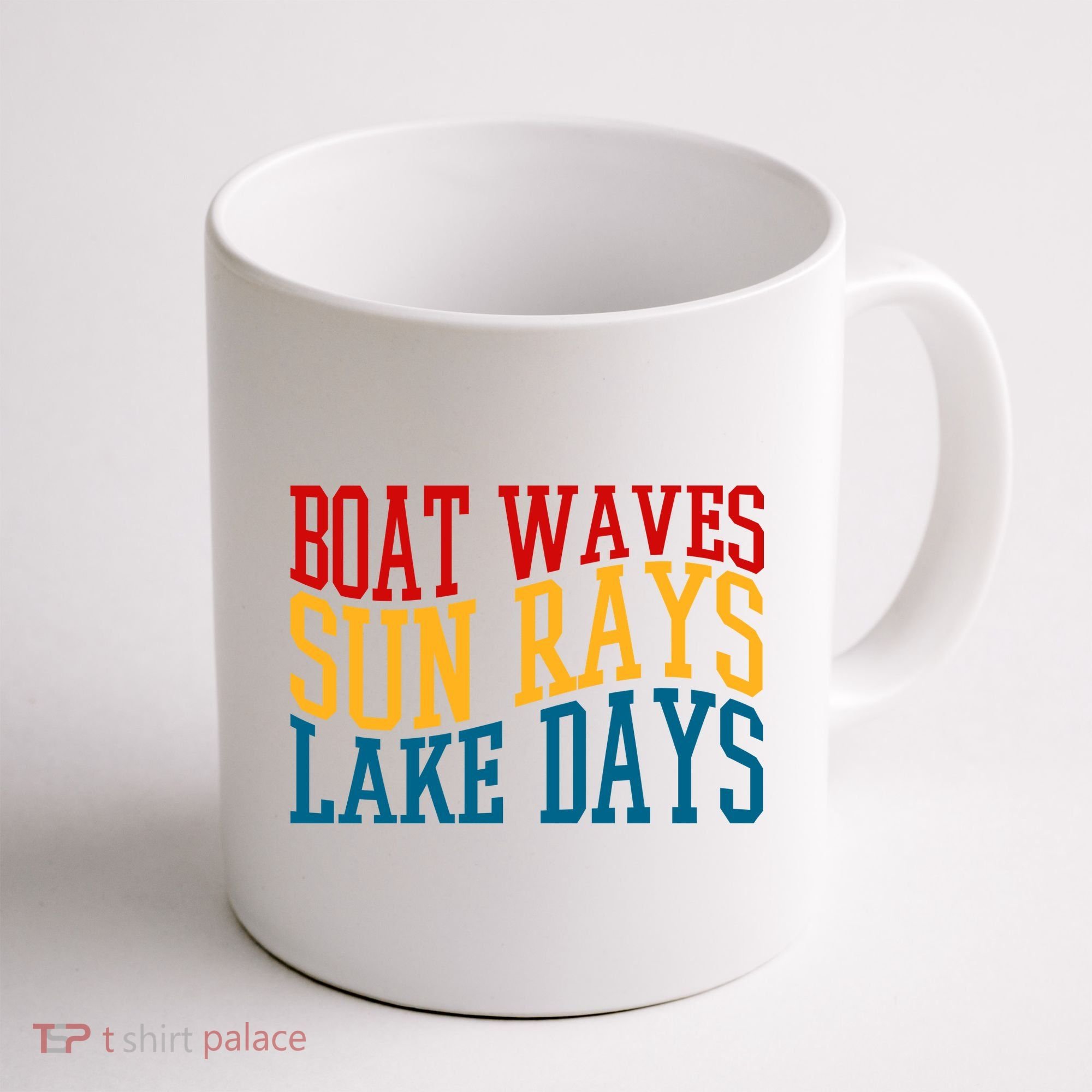 Boat Waves Sun Rays Lake Days Coffee Mug