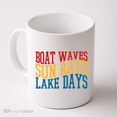 Boat Waves Sun Rays Lake Days Coffee Mug
