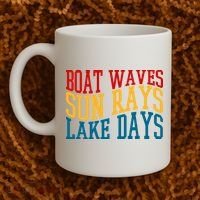 Boat Waves Sun Rays Lake Days Coffee Mug thumb 2