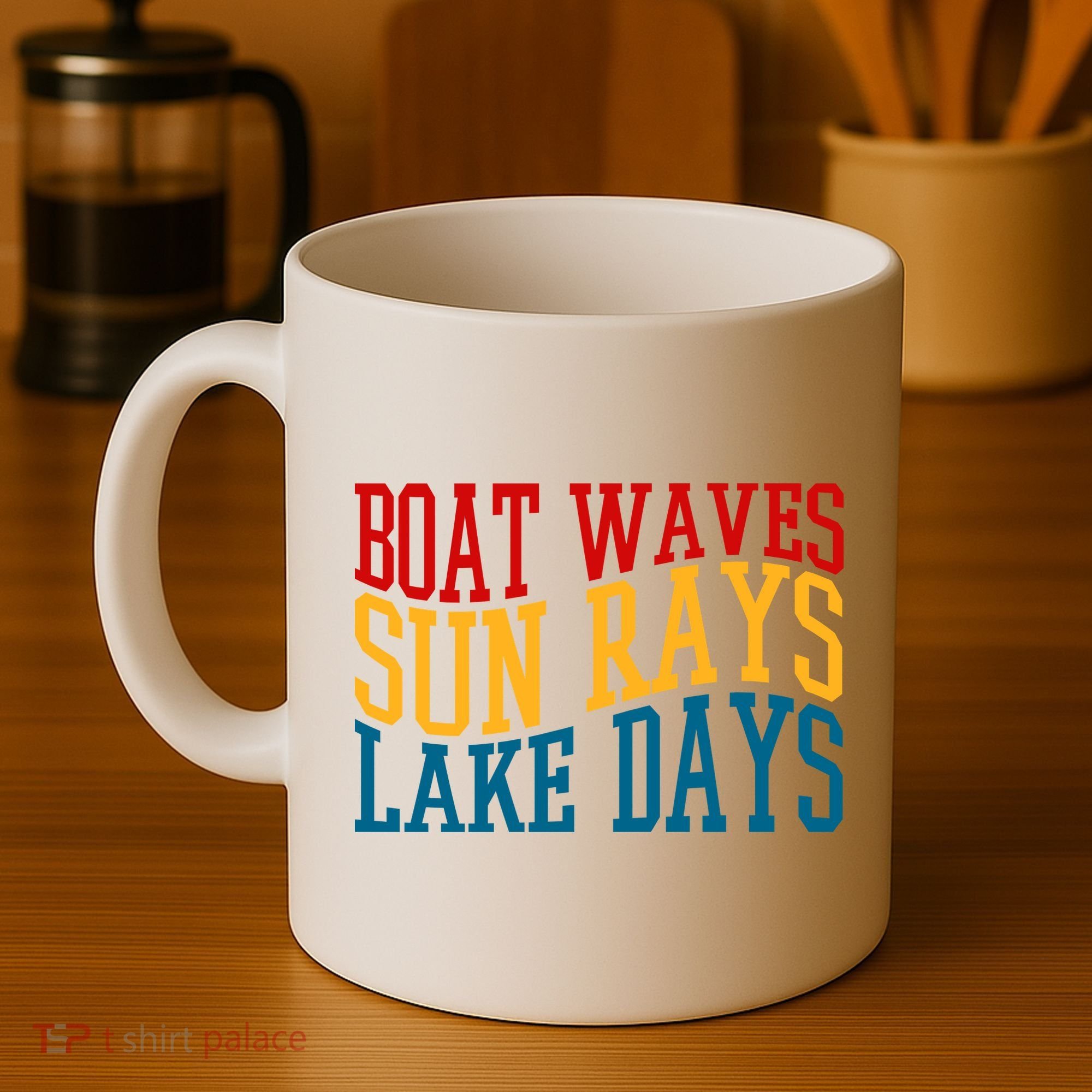 Boat Waves Sun Rays Lake Days Coffee Mug