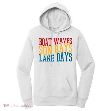 Boat Waves Sun Rays Lake Days Women's Hoodie