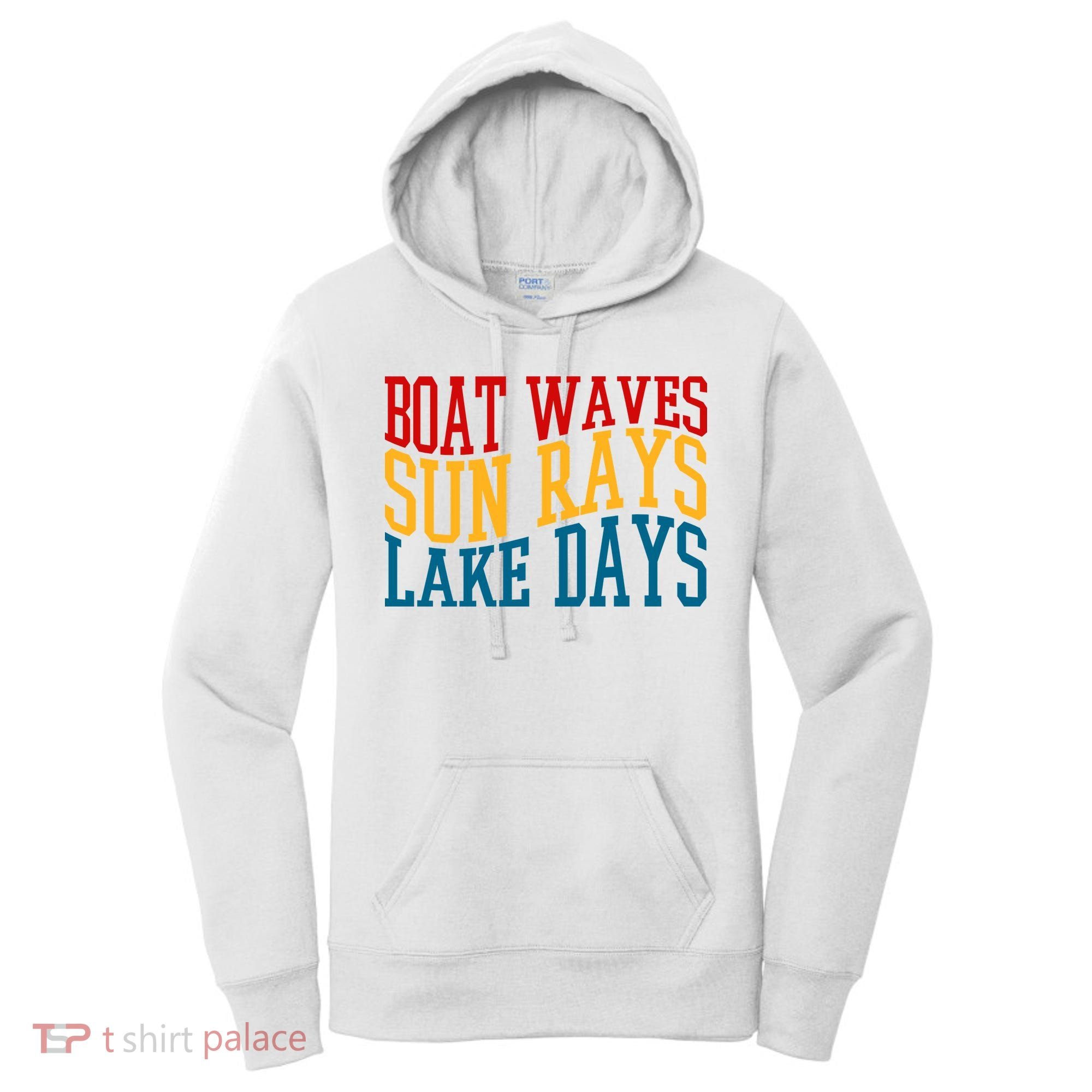 Boat Waves Sun Rays Lake Days Women's Hoodie
