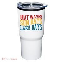 Boat Waves Sun Rays Lake Days Tumbler thumb 0