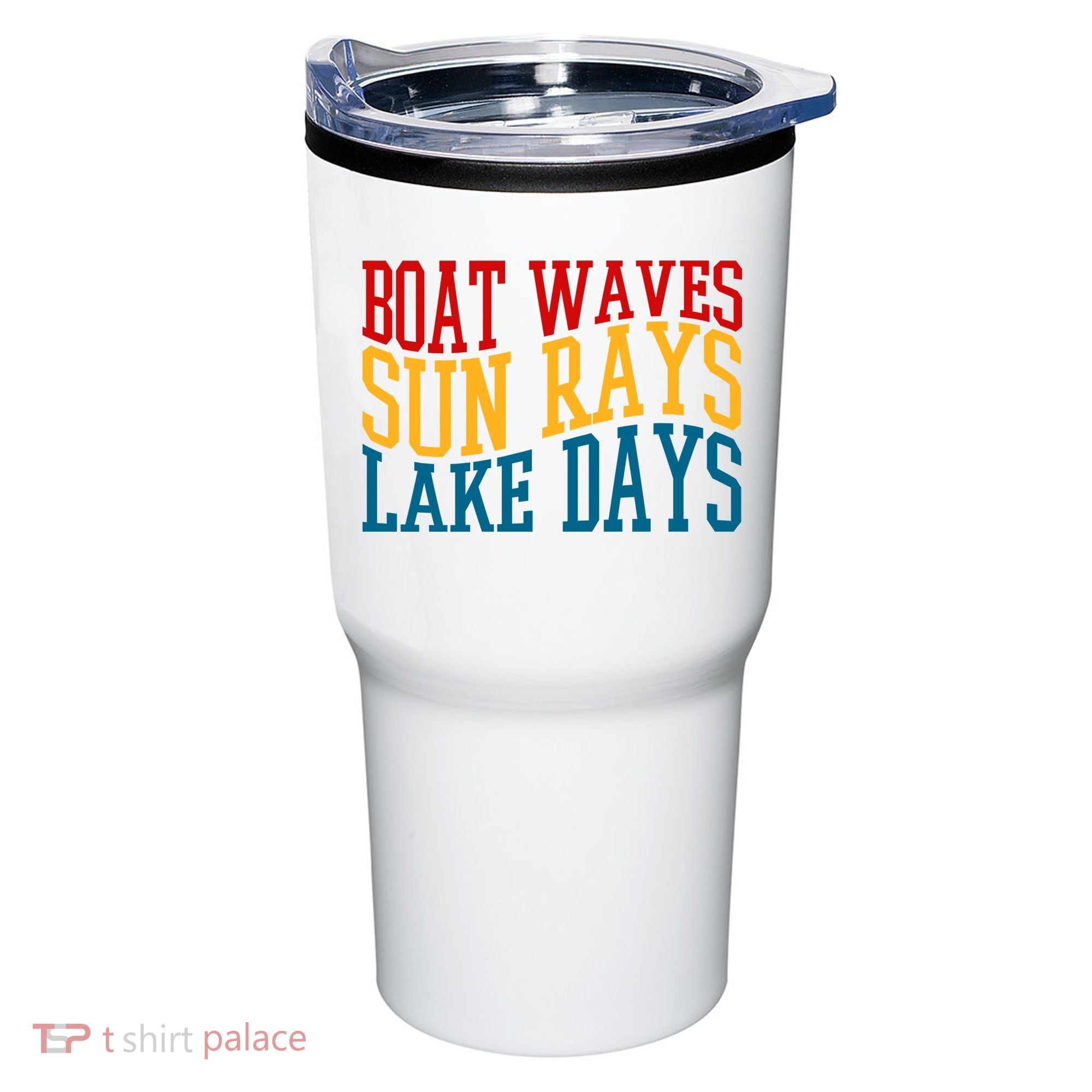 Boat Waves Sun Rays Lake Days Tumbler