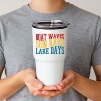 Boat Waves Sun Rays Lake Days Tumbler thumb 2
