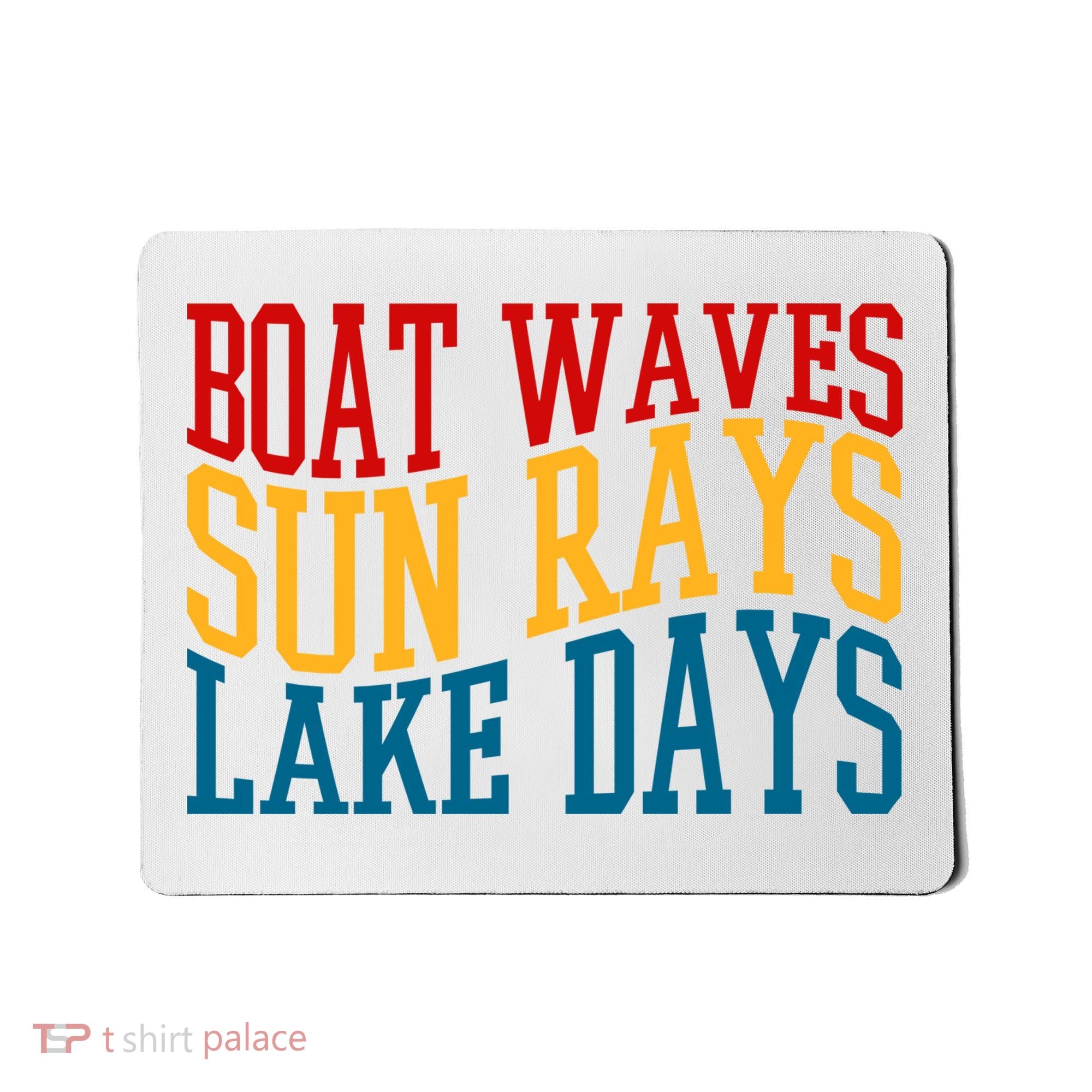 Boat Waves Sun Rays Lake Days Mousepad