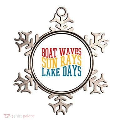 Boat Waves Sun Rays Lake Days Ornament