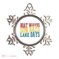 Boat Waves Sun Rays Lake Days Ornament thumb 0