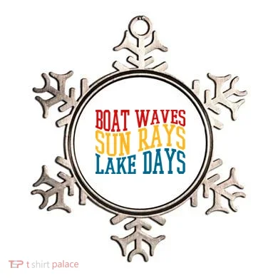Boat Waves Sun Rays Lake Days Ornament