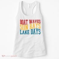 Boat Waves Sun Rays Lake Days Women's Tank Top thumb 0