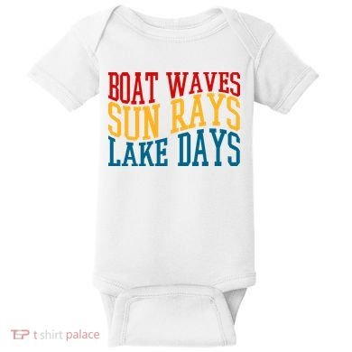 Boat Waves Sun Rays Lake Days Baby Bodysuit