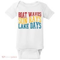 Boat Waves Sun Rays Lake Days Baby Bodysuit thumb 0