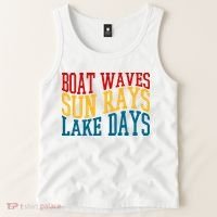 Boat Waves Sun Rays Lake Days Tank Top thumb 2