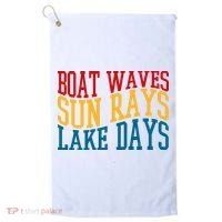 Boat Waves Sun Rays Lake Days Golf Towel thumb 0