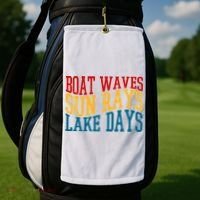 Boat Waves Sun Rays Lake Days Golf Towel thumb 2
