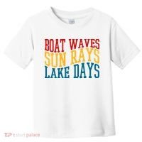 Boat Waves Sun Rays Lake Days Toddler T-Shirt thumb 0