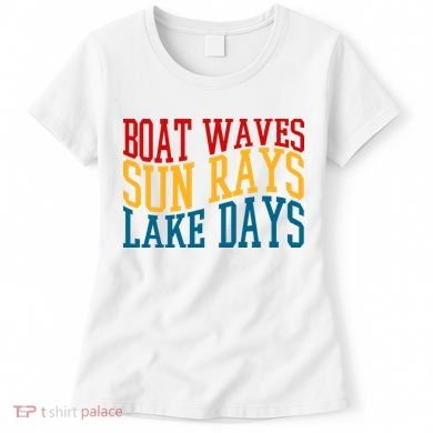 Boat Waves Sun Rays Lake Days Women's T-Shirt