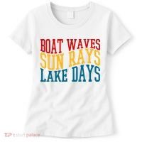 Boat Waves Sun Rays Lake Days Women's T-Shirt thumb 0