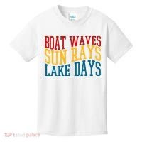 Boat Waves Sun Rays Lake Days Kids T-Shirt thumb 0
