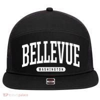Bellevue Washington Souvenirs College Style Bellevue Washington Souvenir Gift 7 Panel Mesh Trucker Snapback Hat thumb 0