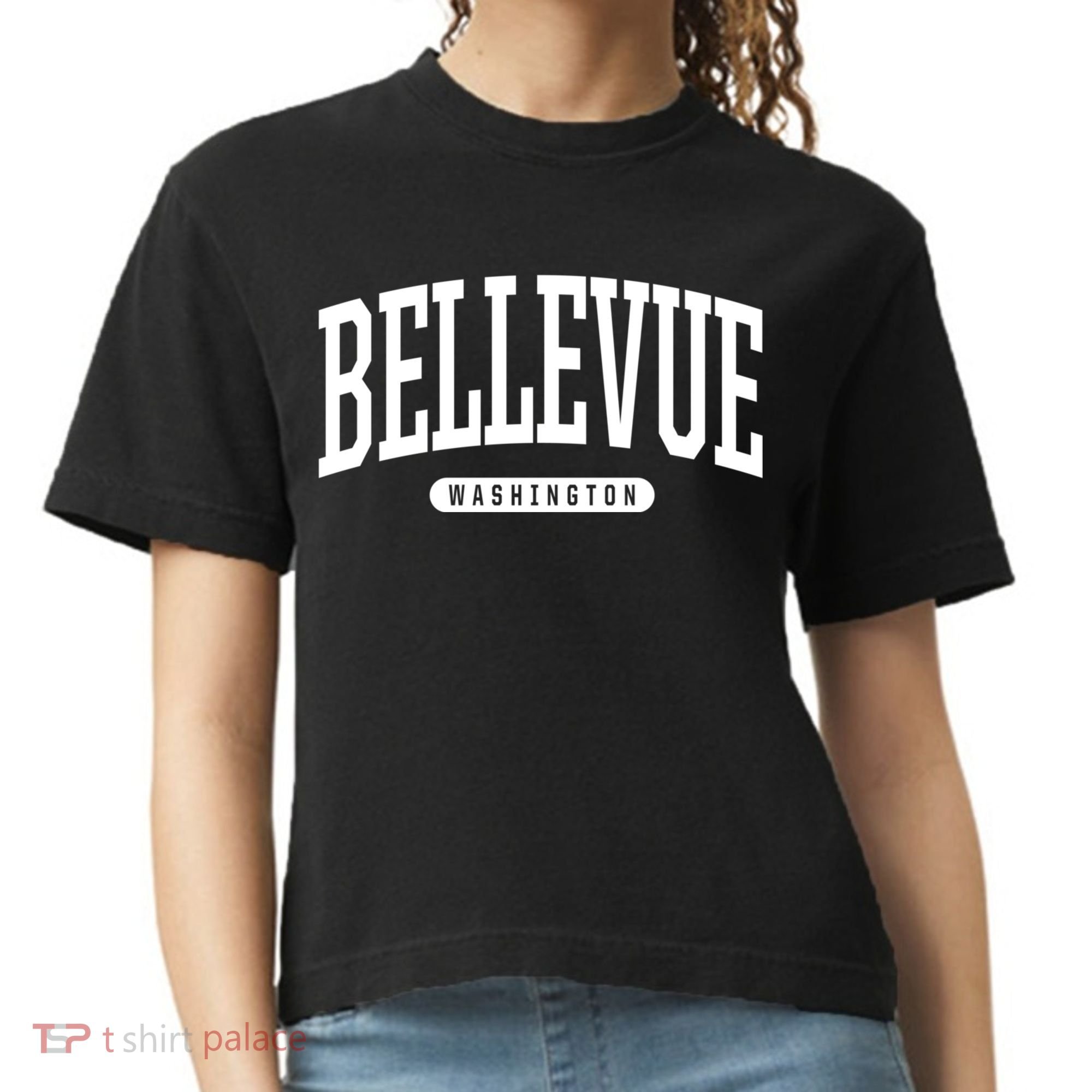 Bellevue Washington Souvenirs College Style Bellevue Washington Souvenir Gift Comfort Colors Boxy T-Shirt