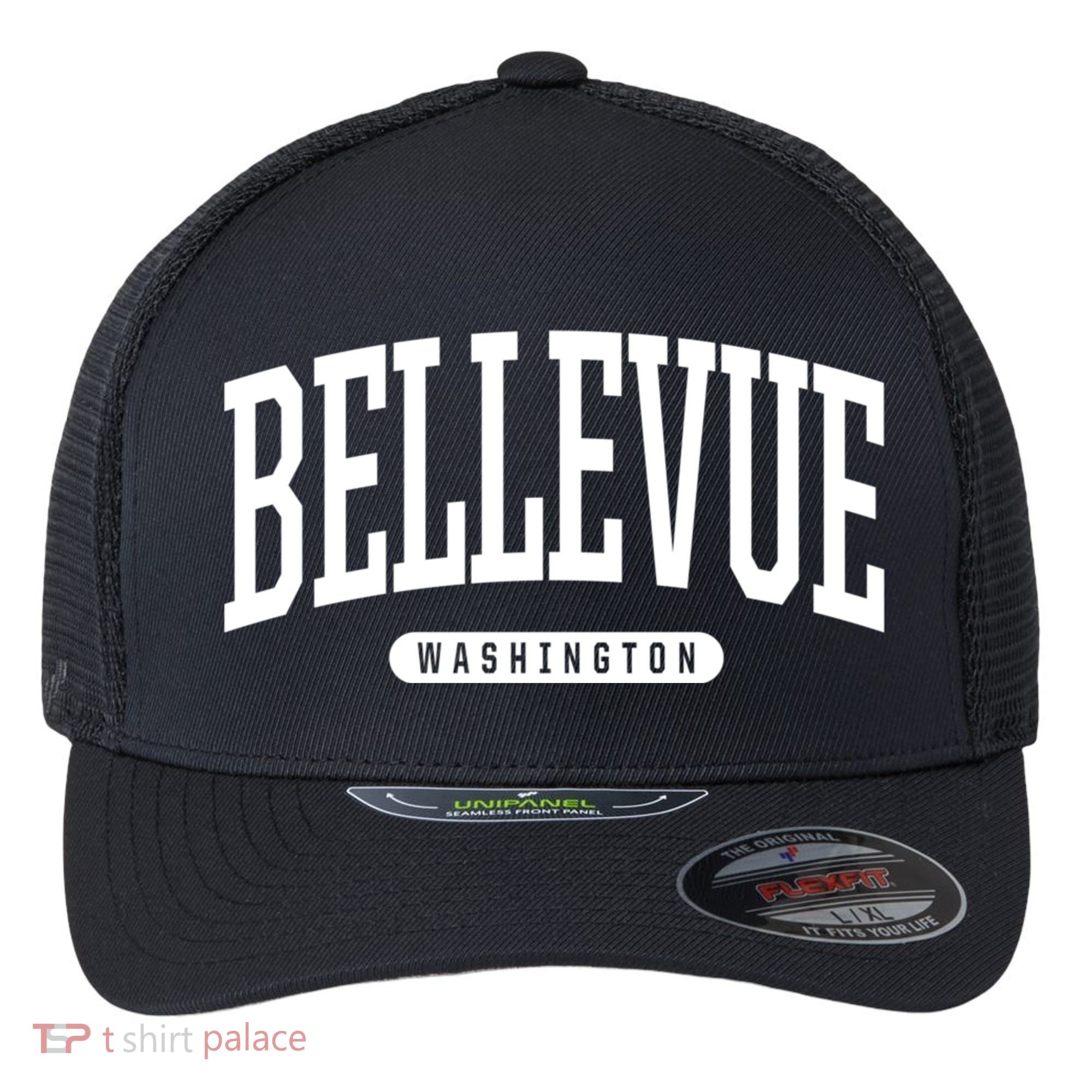 Bellevue Washington Souvenirs College Style Bellevue Washington Souvenir Gift Flexfit Unipanel Trucker Cap