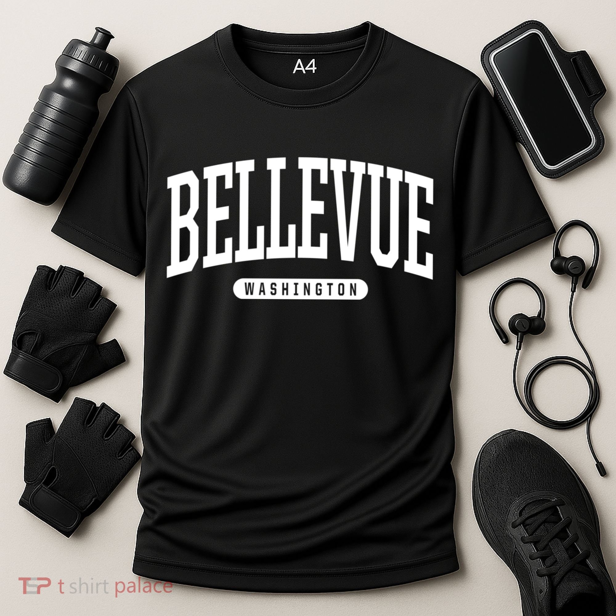 Bellevue Washington Souvenirs College Style Bellevue Washington Souvenir Gift Cooling Performance Crew T-Shirt