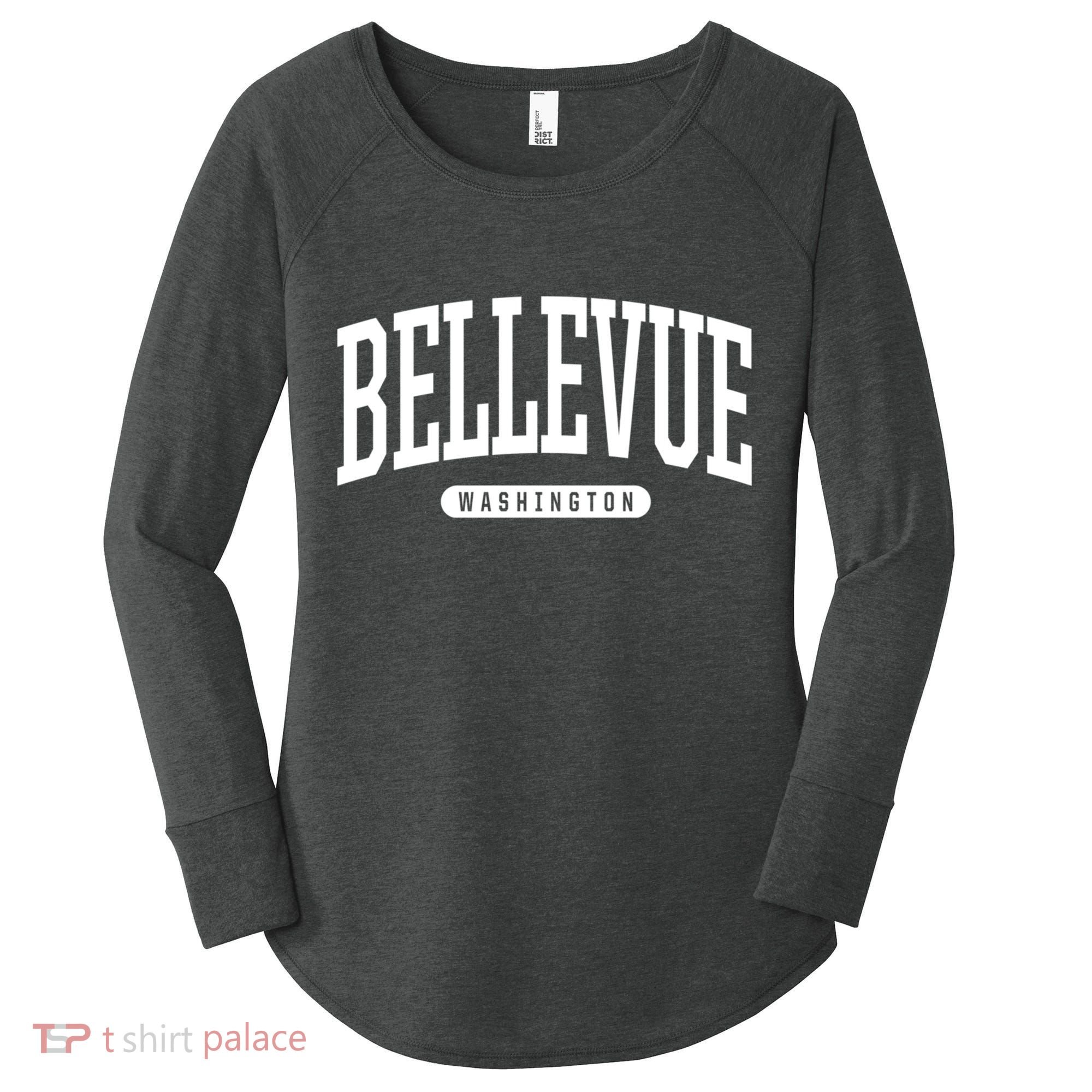 Bellevue Washington Souvenirs College Style Bellevue Washington Souvenir Gift Women's Perfect Tri Tunic Long Sleeve Shirt