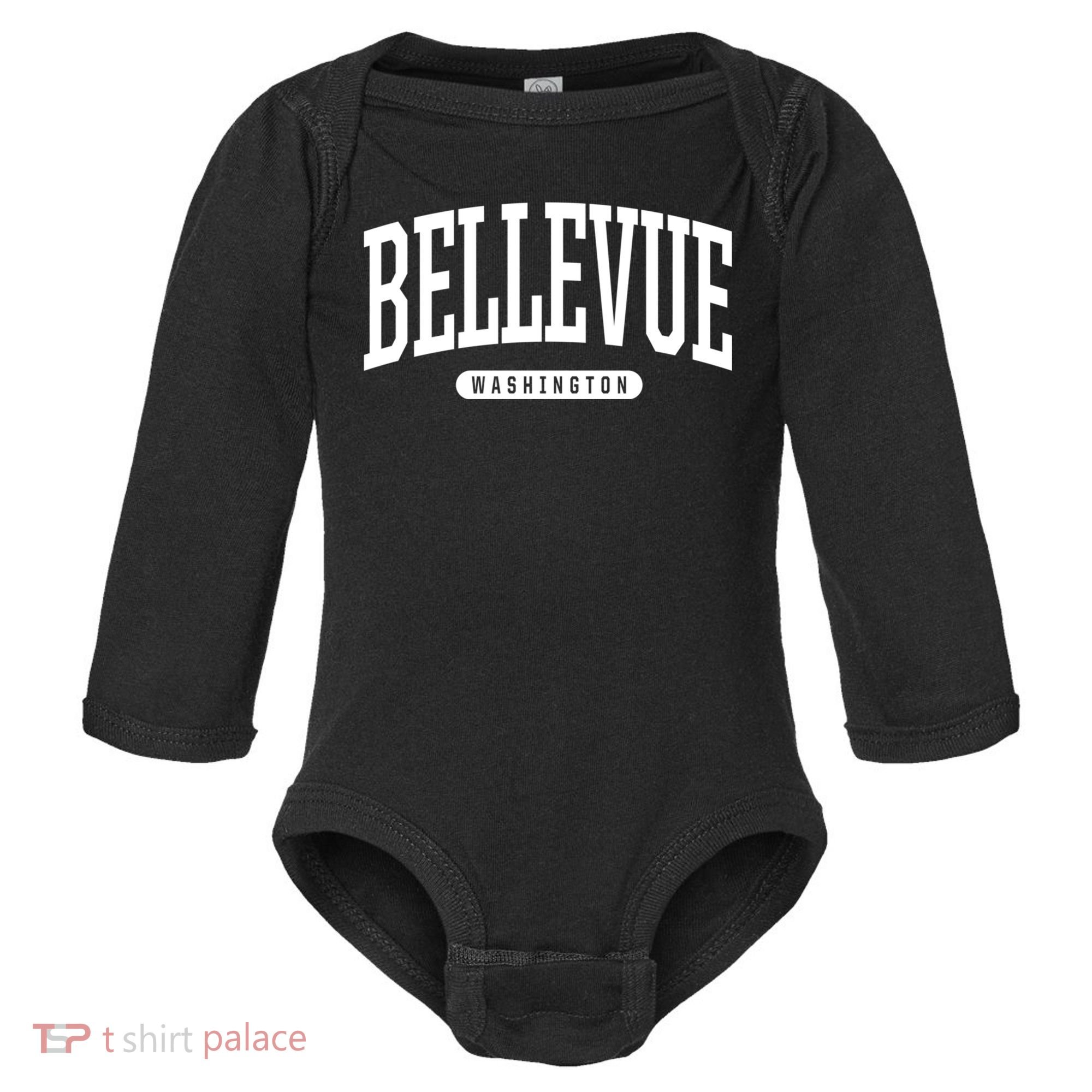 Bellevue Washington Souvenirs College Style Bellevue Washington Souvenir Gift Baby Long Sleeve Bodysuit