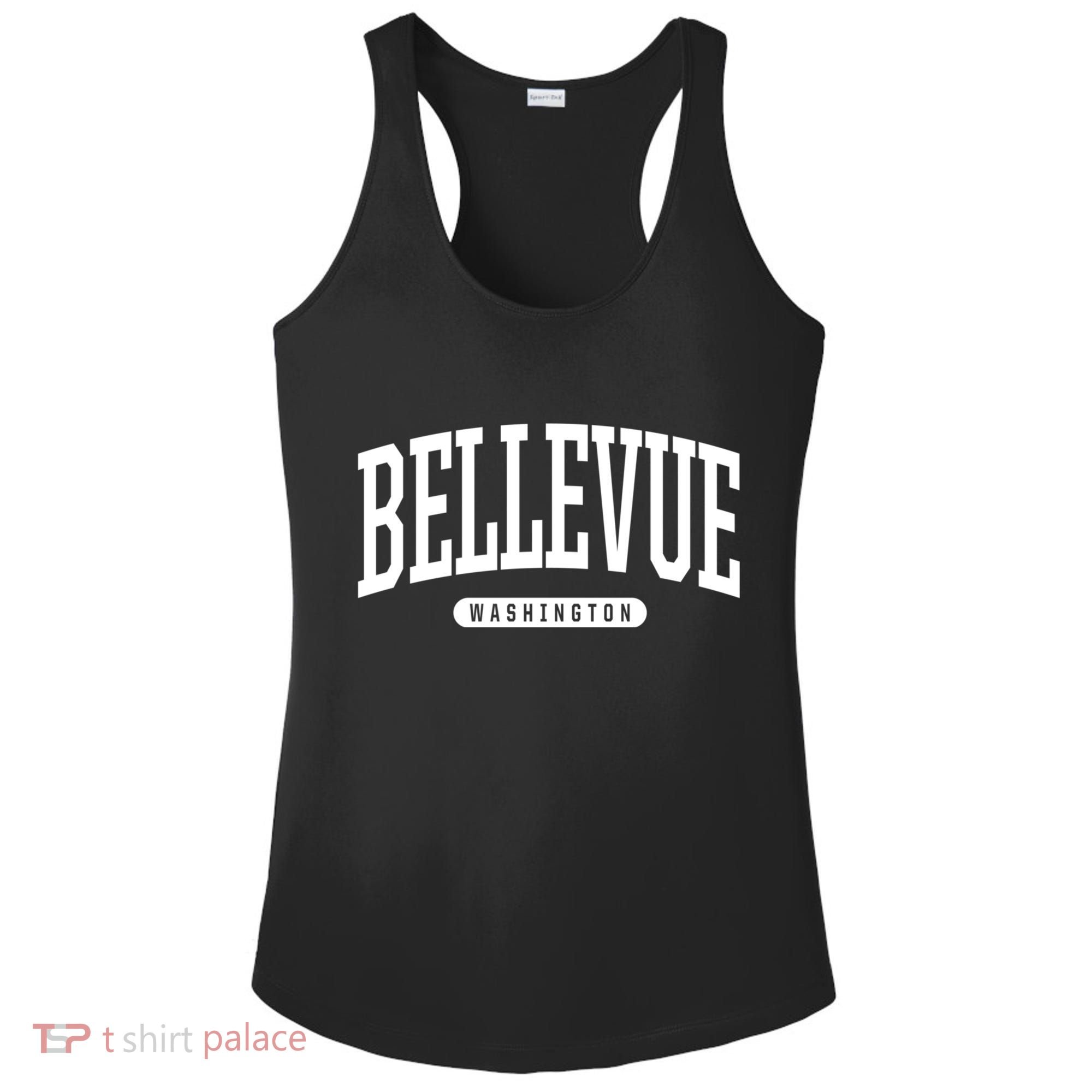 Bellevue Washington Souvenirs College Style Bellevue Washington Souvenir Gift Ladies PosiCharge Competitor Racerback Tank