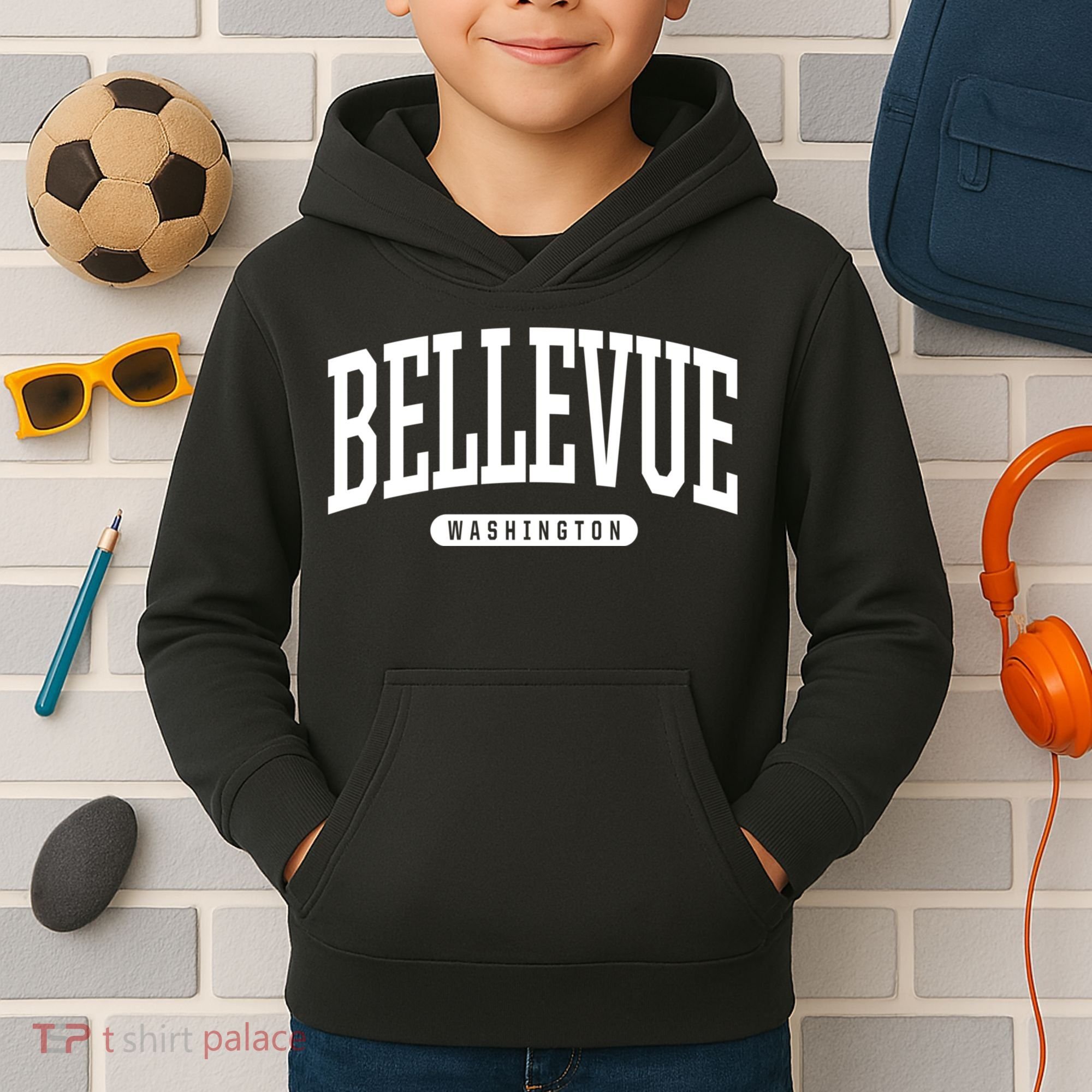 Bellevue Washington Souvenirs College Style Bellevue Washington Souvenir Gift Kids Hoodie