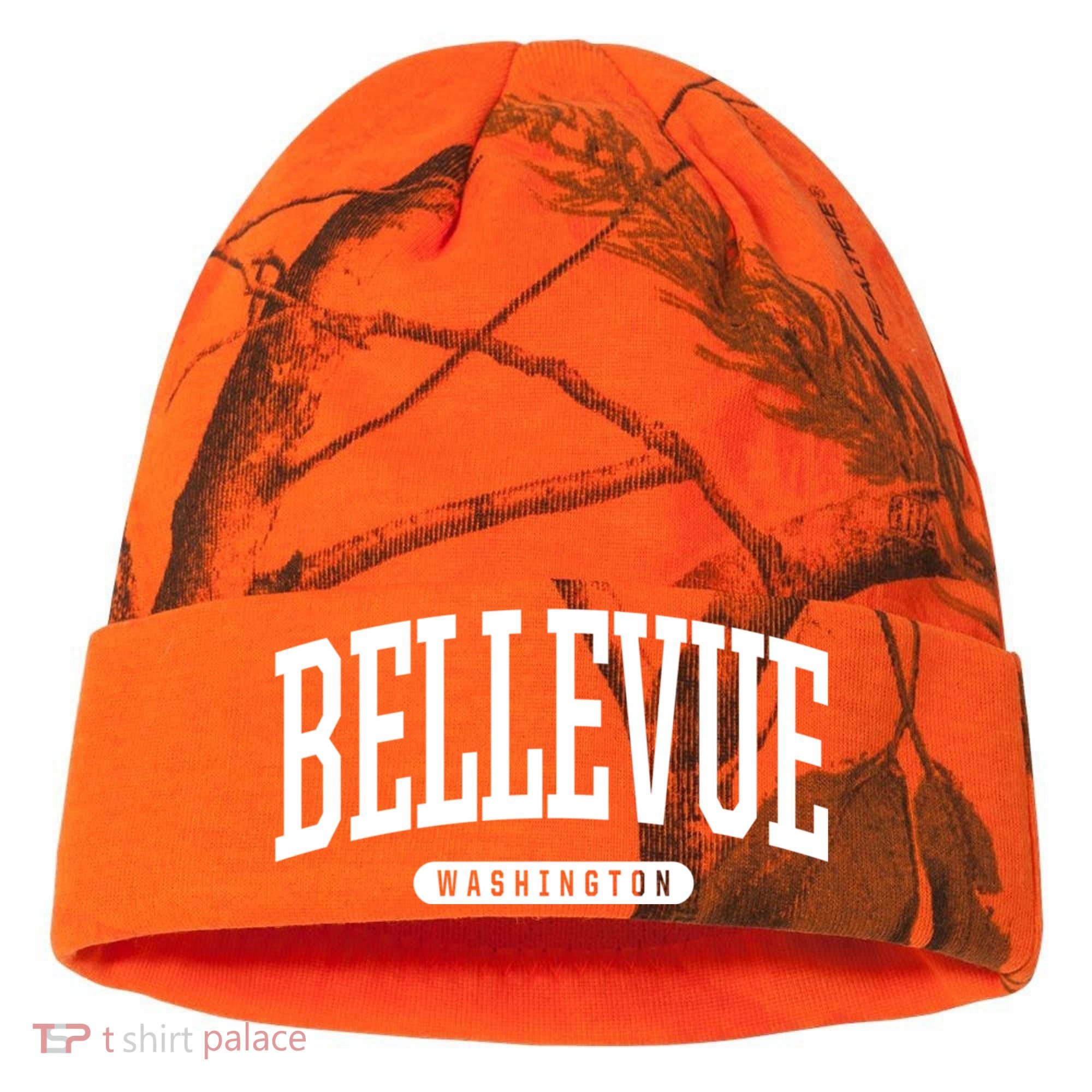 Bellevue Washington Souvenirs College Style Bellevue Washington Souvenir Gift Kati Licensed 12" Camo Cuffed Beanie