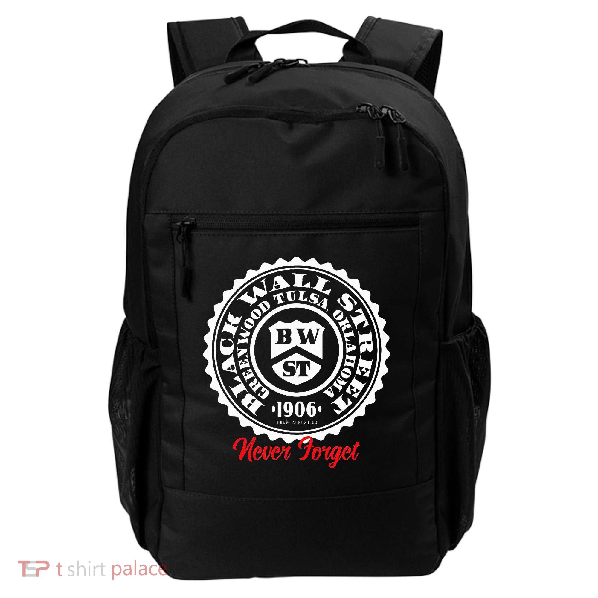 Black Wall Street Seal Greenwood Tulsa Oklahoma Never Forget Backpack