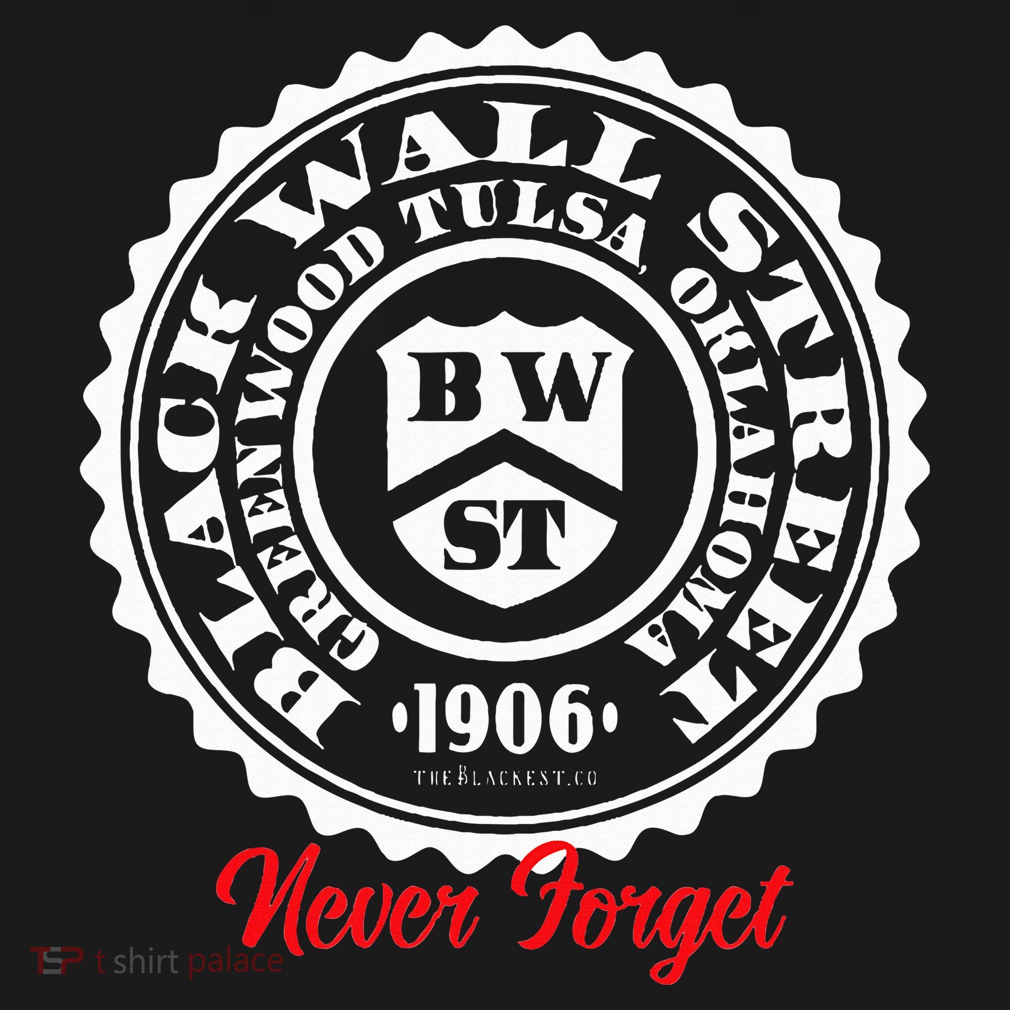 Black Wall Street Seal Greenwood Tulsa Oklahoma Never Forget Mousepad
