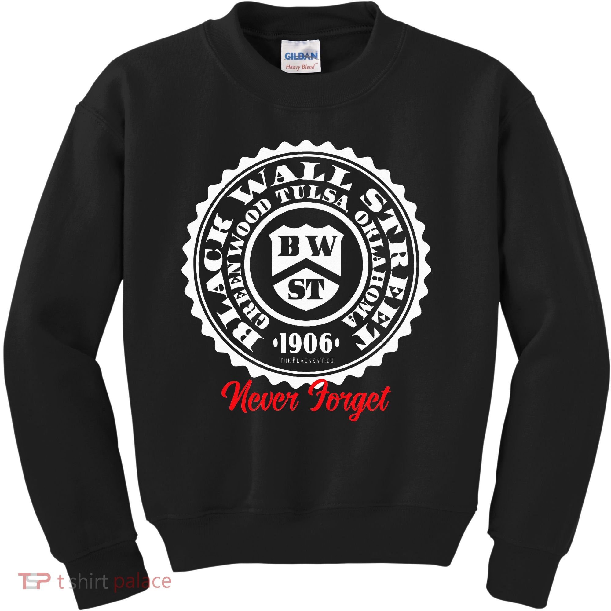 Black Wall Street Seal Greenwood Tulsa Oklahoma Never Forget Kids Sweatshirt