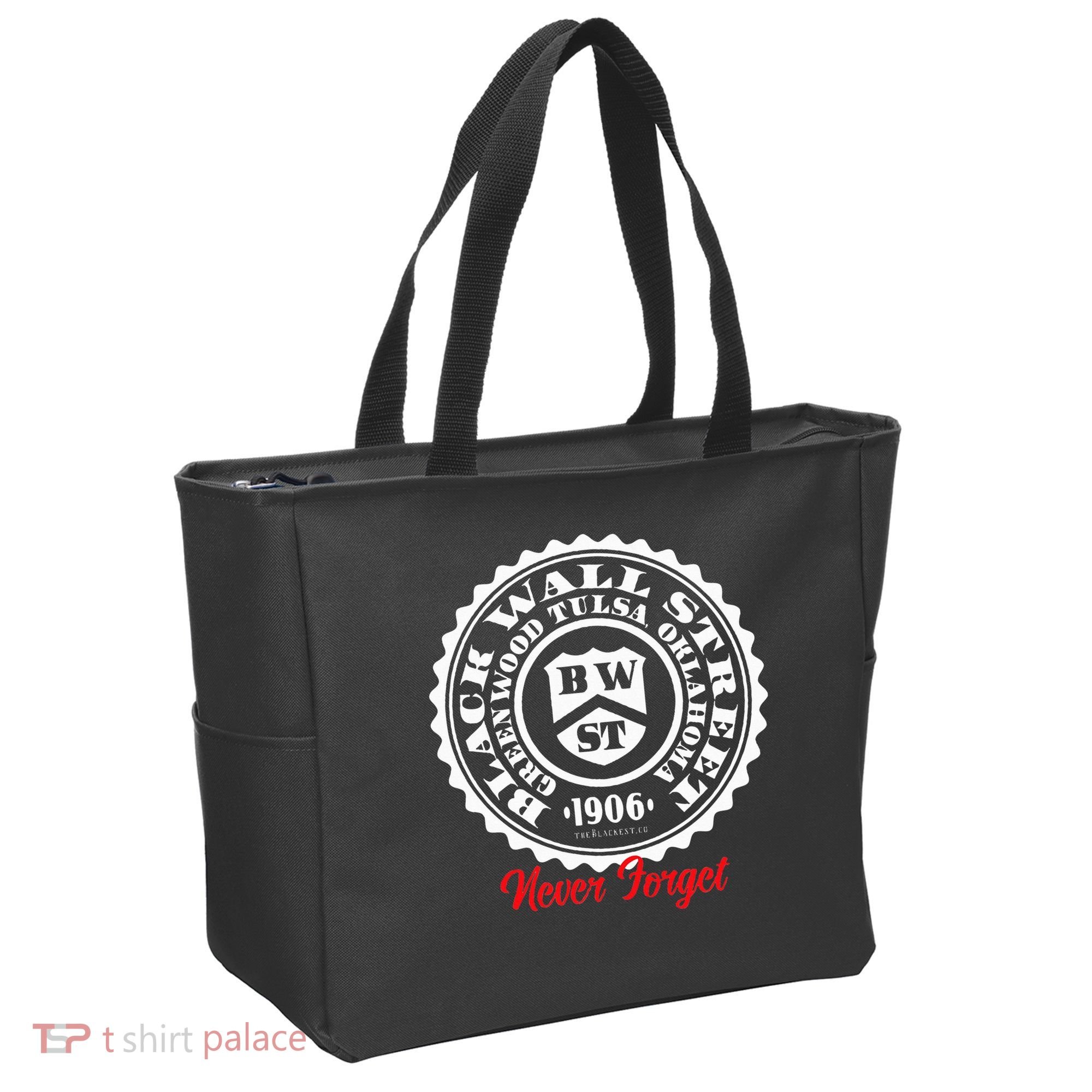 Black Wall Street Seal Greenwood Tulsa Oklahoma Never Forget Tote Bag