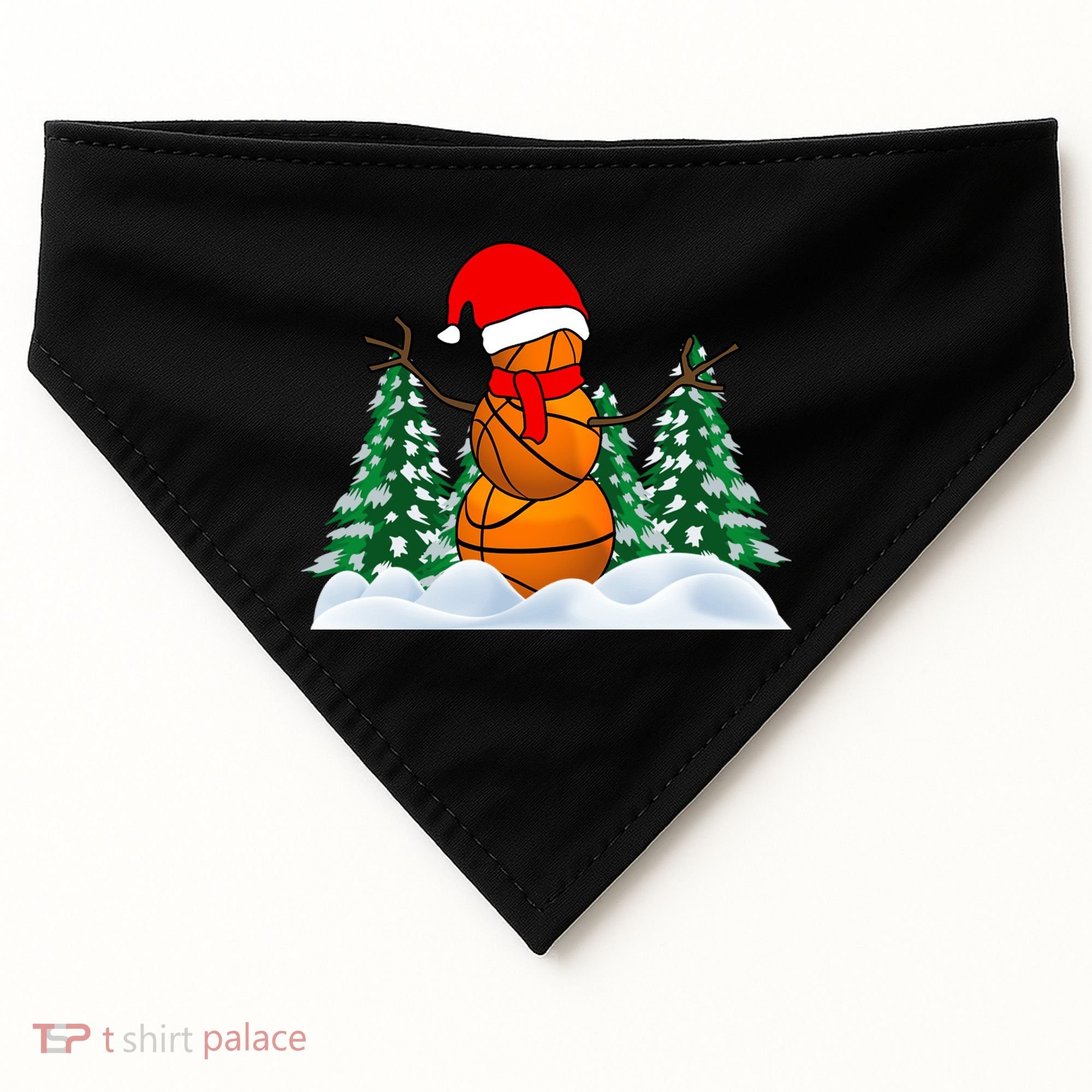 Basketball Winter Snowman Santa USA-Made Doggie Bandana