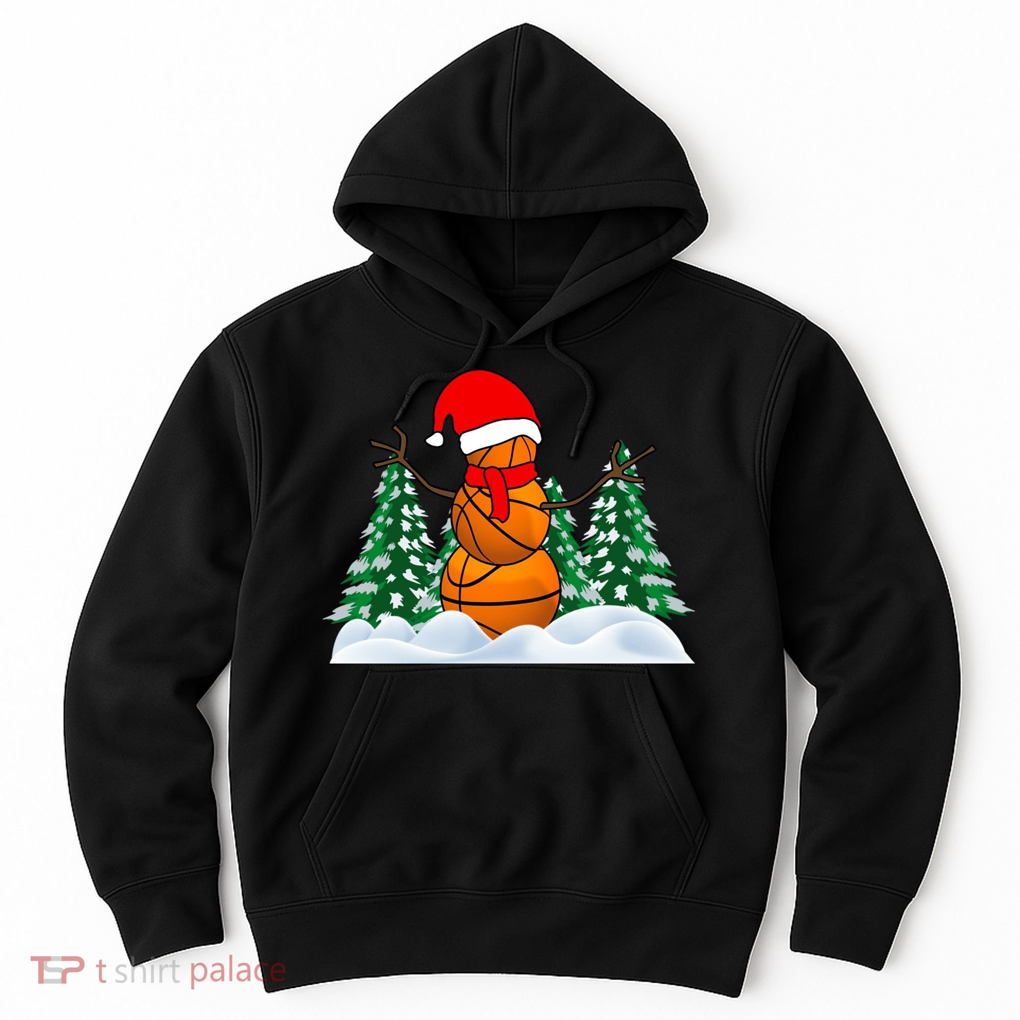 Basketball Winter Snowman Santa Hoodie