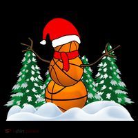 Basketball Winter Snowman Santa Hoodie thumb 7